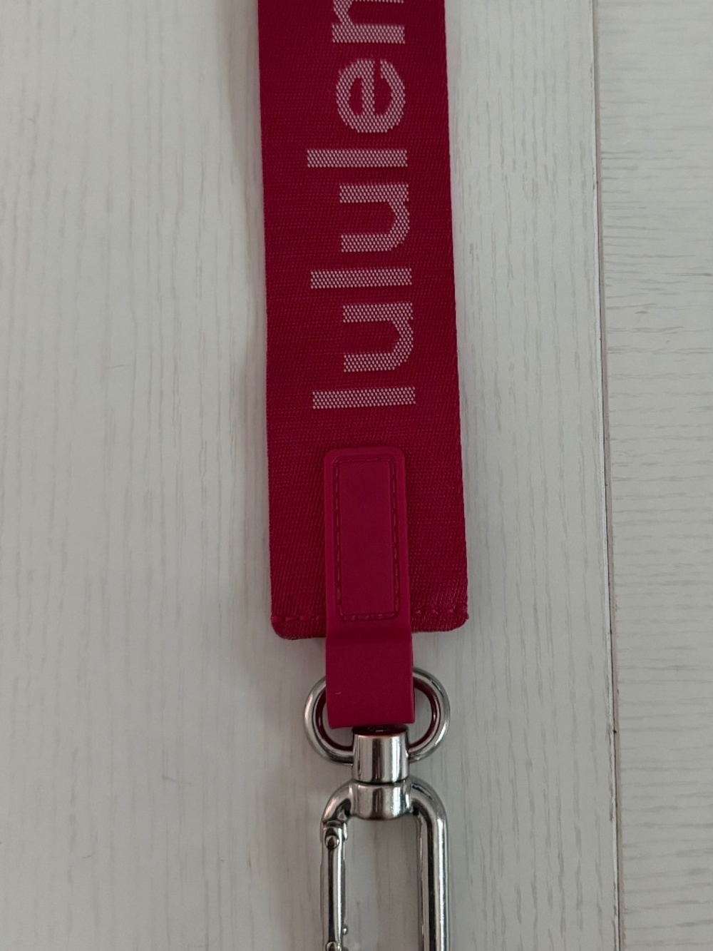 Lululemon Never Lost Keychain Pink/White EUC